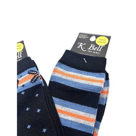 K. Bell Men’s Wool Blend Patterned Dress Socks, 2-pack - Picture 1 of 9
